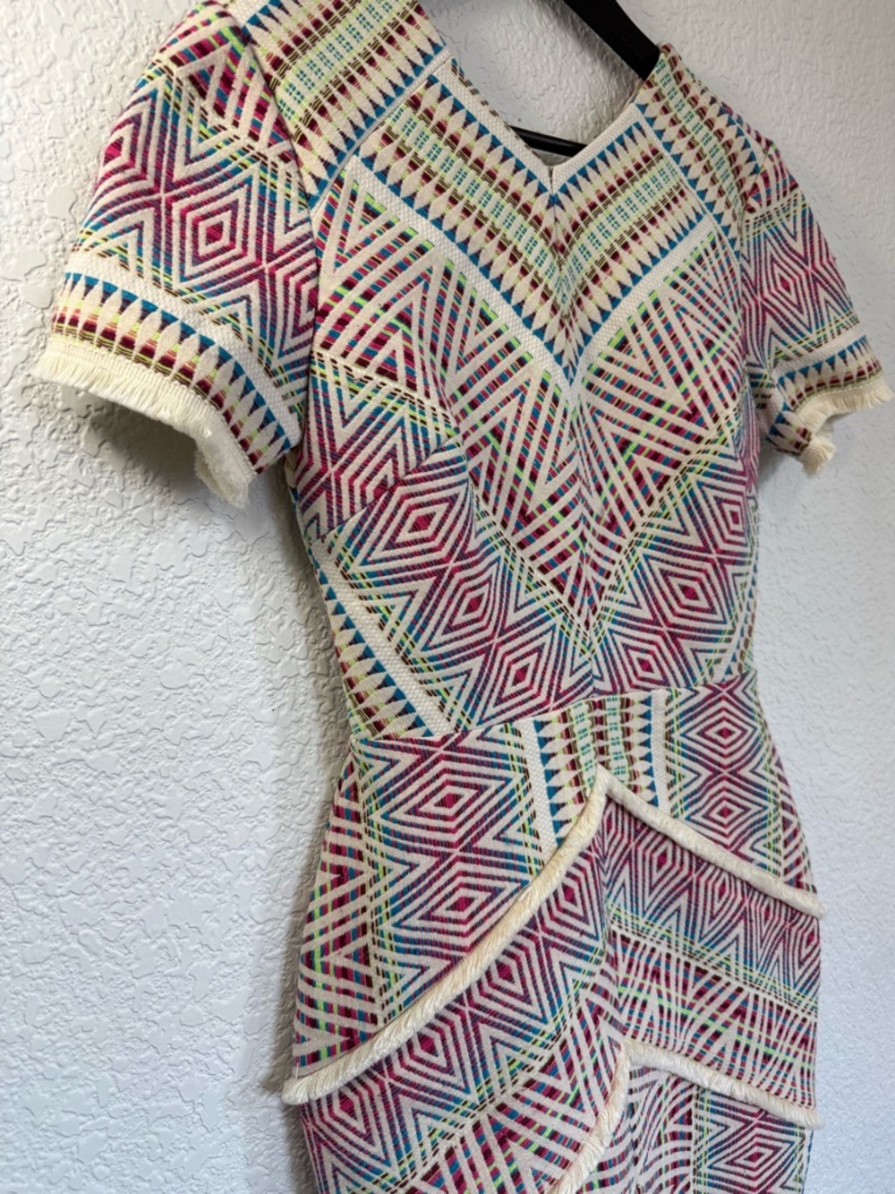 Adelyn Rae Jaylene Woven Sheath Dress | Embroidered Cutout Back | XS - Picture 3 of 15